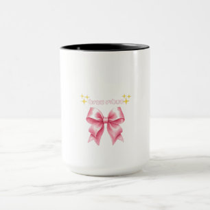 Free Vibes Pink Bow Coquette Mug Cute Girly Y2K