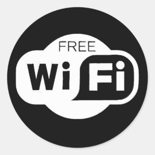 Free Wi-fi Classic Round Sticker