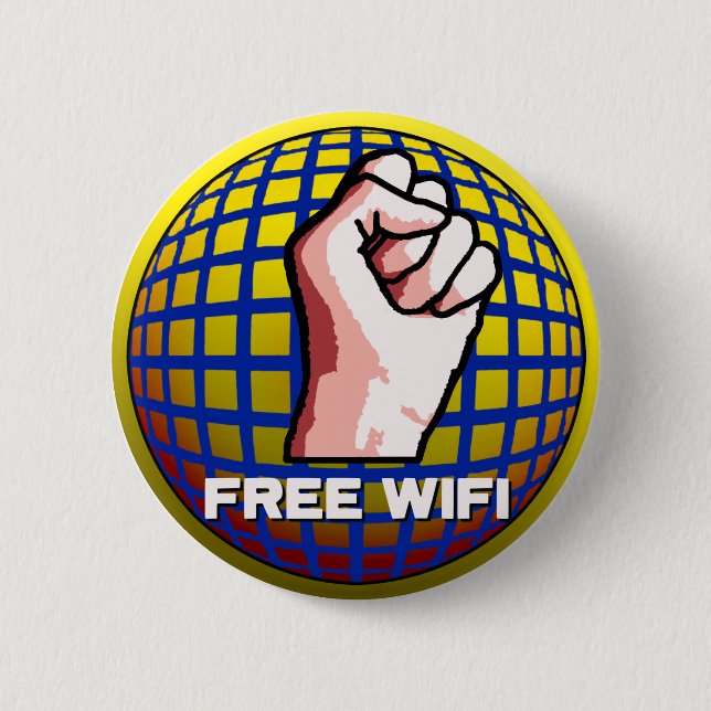 Free WiFi 2 Inch Round Button (Front)