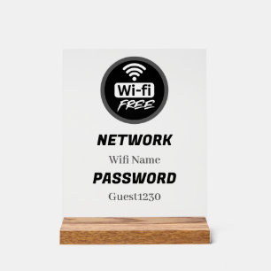 Free WiFi Password Sign   Network Name & Password