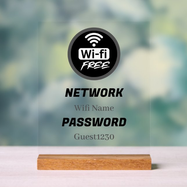 Free WiFi Password Sign | Network Name & Password (Neutral)