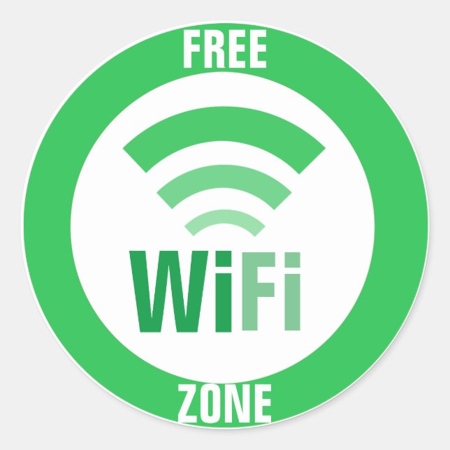 Free WiFi Sign Classic Round Sticker (Front)