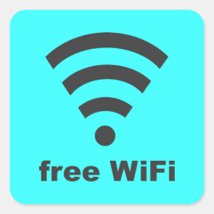 FREE WIFI Vector COMPUTER INTERNET ADVERTISING Square Sticker