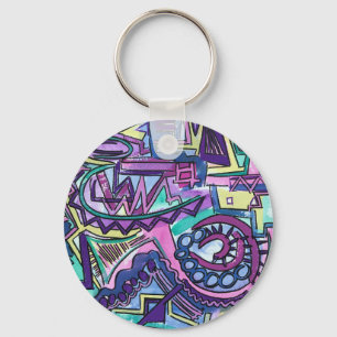 Free Will-Hand Painted Abstract Art Keychain