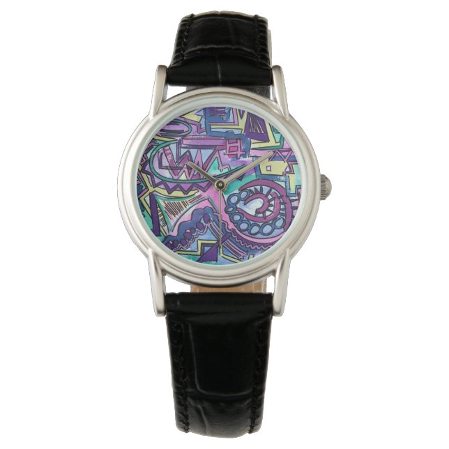 Free Will-Hand Painted Abstract Art Watch (Front)
