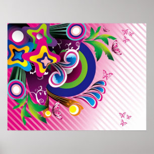 Free Wonderful Colourful Background Vector Graphic Poster