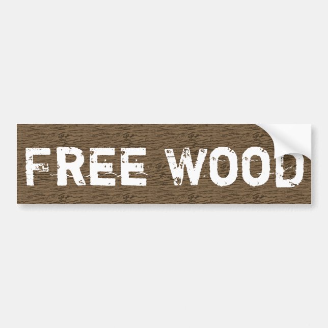 Free Wood Bumper Sticker (Front)