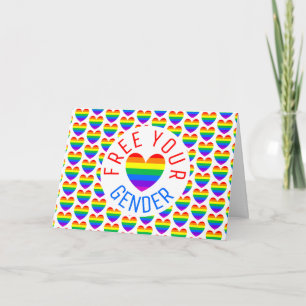 Free your Gender, Rainbow Heart Card