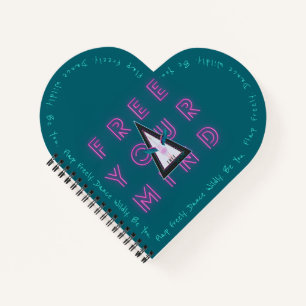 Free Your Mind Free Spirited Flamingo Heart shaped Notebook