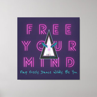 Free Your Mind Free Spirited Flamingo Inspo Poster Canvas Print