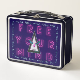 Free Your Mind Free Spirited Flamingo Metal Lunch Box