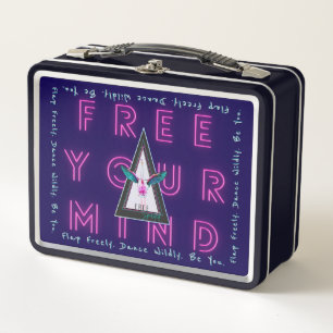 Free Your Mind Free Spirited Flamingo Metal Lunch Box