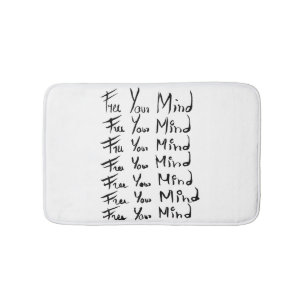 FREE your MIND!  Motivational calligraphy quote Bath Mat