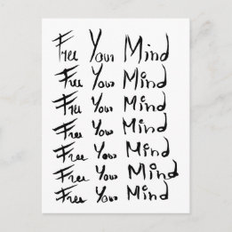 FREE your MIND!  Motivational calligraphy quote Postcard