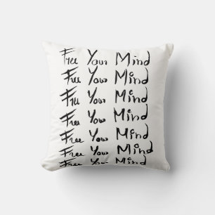FREE your MIND! Motivational calligraphy quote Throw Pillow