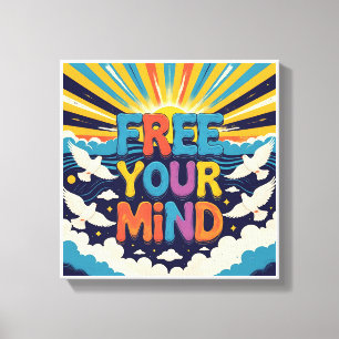 Free Your Mind — Retro Poster Canvas Print