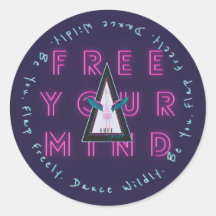 Free Your Mind Sticker, Free Spirited Flamingo