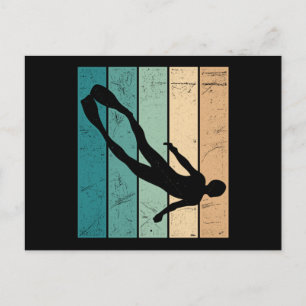Freediver Retro Free Diving Apnea Diver Apnoea Postcard