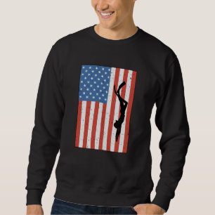 Freediving American Flag Ocean Apnoe Freediver Sweatshirt