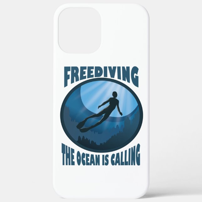 Freediving - The Ocean Is Calling Underwater Diver Case-Mate iPhone Case (Back)
