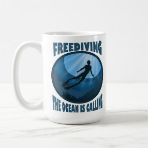 Freediving - The Ocean Is Calling Underwater Diver Coffee Mug
