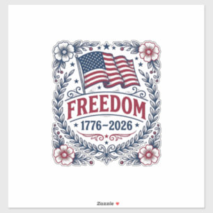 Freedom 1776 Patriotic Vintage Flag Floral Shirt_1