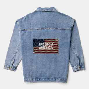 FREEDOM AMERICA Men's Tshirt Denim Jacket