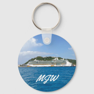 Freedom at St. Martin Monogrammed Keychain