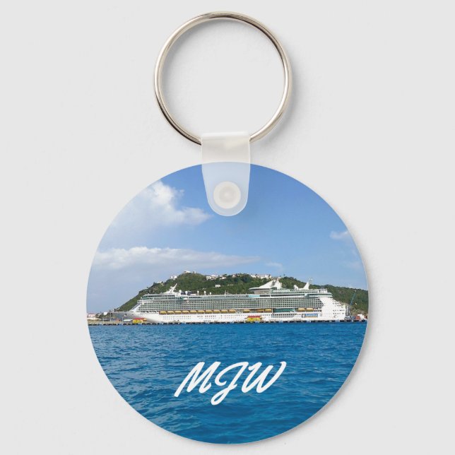 Freedom at St. Martin Monogrammed Keychain (Front)