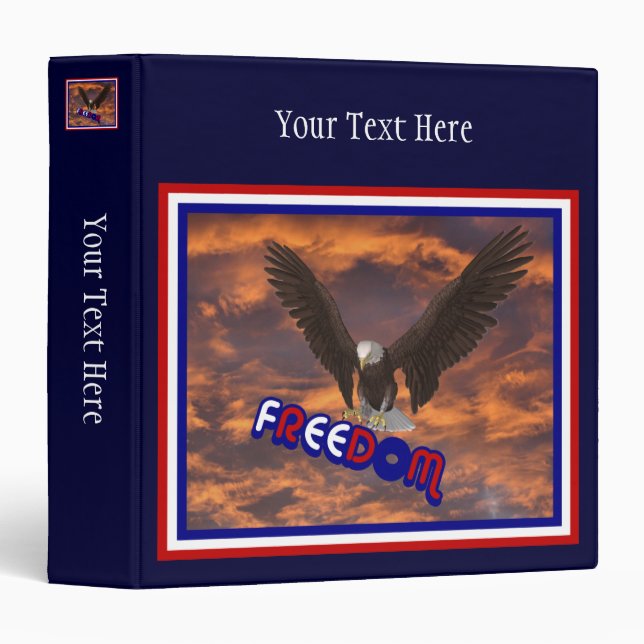 Freedom Bald Eagle Personalized Binder (Front/Spine)