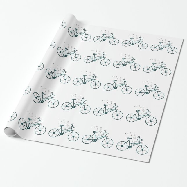 Freedom Bike with Butterflies Design Wrapping Paper (Unrolled)