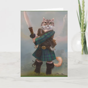 Freedom! Braveheart Scottish Cat Scotland  Card