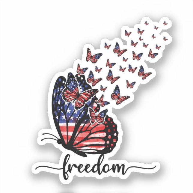 Freedom Butterflies | Patriotic Red, White, Blue (Front)