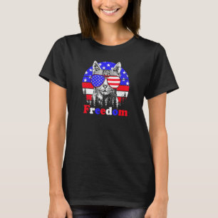 Freedom Cat American Flag 4th Of July T-Shirt