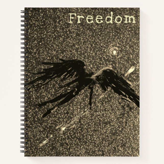 Freedom Companion winged figure in space Notebook (Front)
