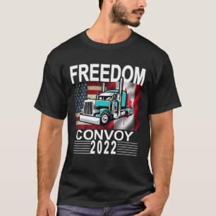Freedom Convoy 2022 American Canadian Flag Vintage T-Shirt