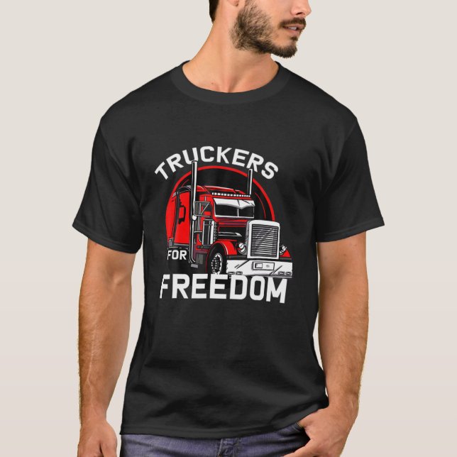 FREEDOM CONVOY 2022 CANADIAN TRUCKER TEES MAPLE LE (Front)