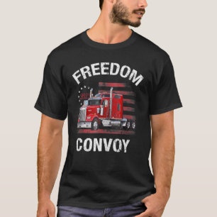 Freedom Convoy To Dc 2022 Truckers Retro Vintage T-Shirt