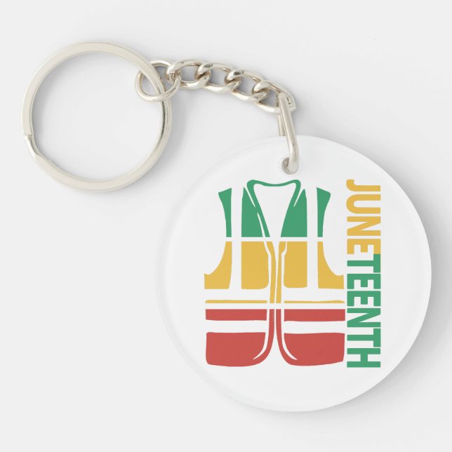 Freedom Day Vest Coworker Swagazon Associate Junet Keychain (Front)