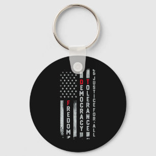 Freedom Democracy Tolerance Justice All Subtle Res Keychain