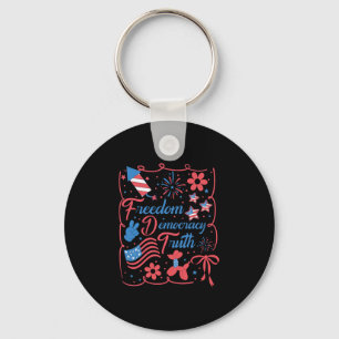 Freedom Democracy Truth Coquette Bow Anti-trump 4t Keychain