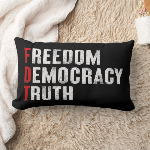 Freedom Democracy Truth Lumbar Pillow