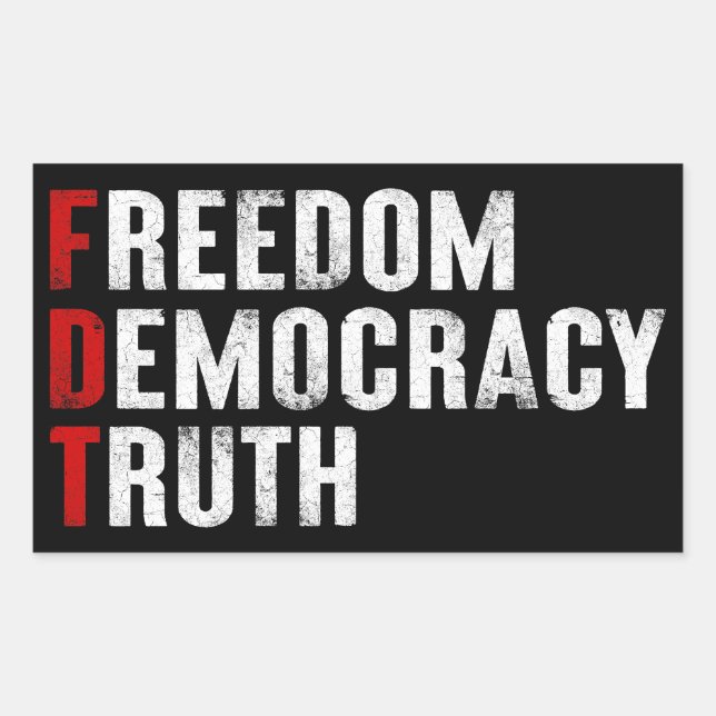 Freedom Democracy Truth Sticker (Front)