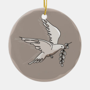 Freedom Dove Sign Ceramic Ornament