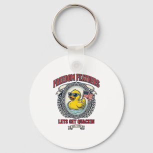 Freedom Duck Vintage Patriotic Humour Keychain