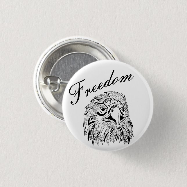 Freedom Eagle 1 Inch Round Button (Front & Back)