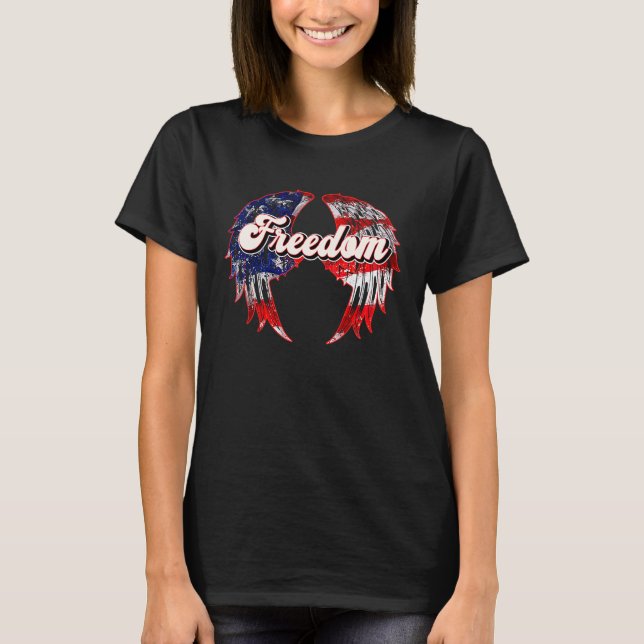 Freedom Eagle 4th Of July American Flag Patriotic T-Shirt (Front)