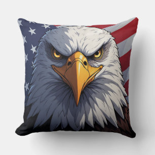 Freedom Eagle for Proud Americans Throw Pillow