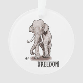 "Freedom" Elephant Christmas Ornament