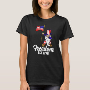 Freedom EST 1778 Women America Flag Love T-Shirt